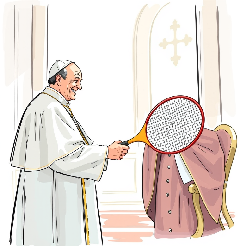 Pope and Tennis Star Share a Racket
